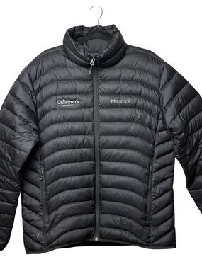 Marmot Tullus 600 Fill Power Duck Down Black Puffer Jacket SZ L *embroidery READ